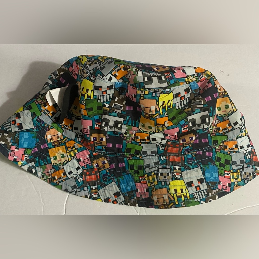 Minecraft Reversible Bucket Hat, Unisex, Cotton, NWOT, Youth Sz OS, Novelty - Picture 8 of 12